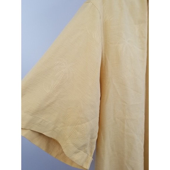 Silknosic Island Republic Hawaiian Shirt Mens Floral Yellow Button Up M Medium - Picture 2 of 6